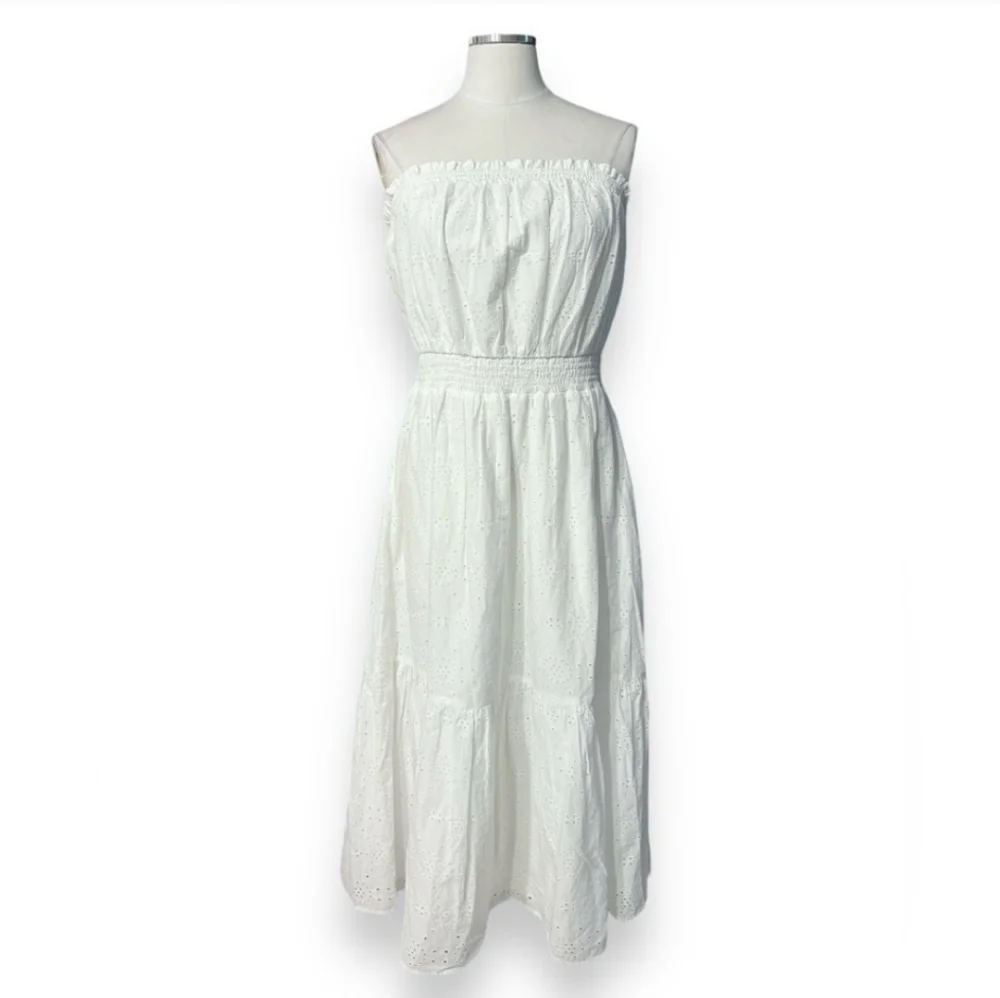 LILLY PULITZER Nikole Strapless Eyelet Midi Dress NEW - Picture 2 of 10